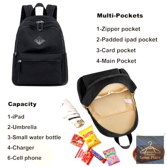 Mini Backpack Daypack Lightweight Polyester 7 Pockets Travel Hiking main image 5